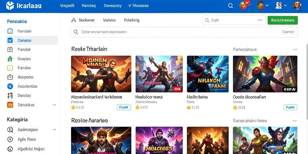 Tampilan utama dengan pilihan mode permainan.