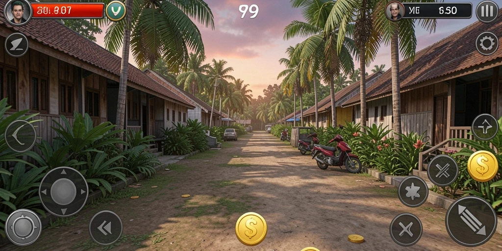 Layar utama dengan pilihan mode permainan yang menarik.